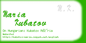 maria kubatov business card